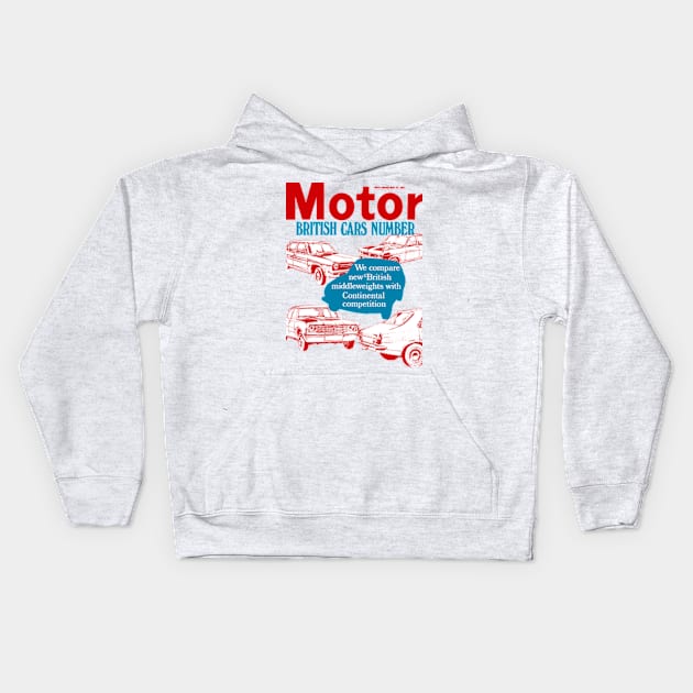 1971 CLASSIC CAR MAGAZINE COVER Kids Hoodie by Throwback Motors